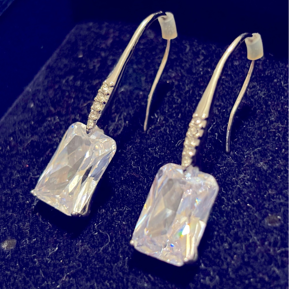 Swarovski Millenia Drop Earrings with Clear Octagon Cut Crystal